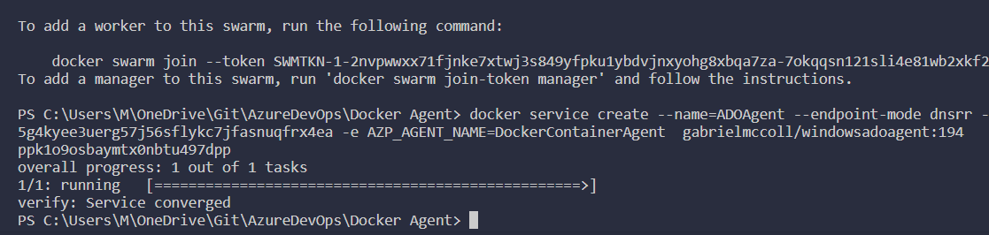 Docker Swarm Service Create 