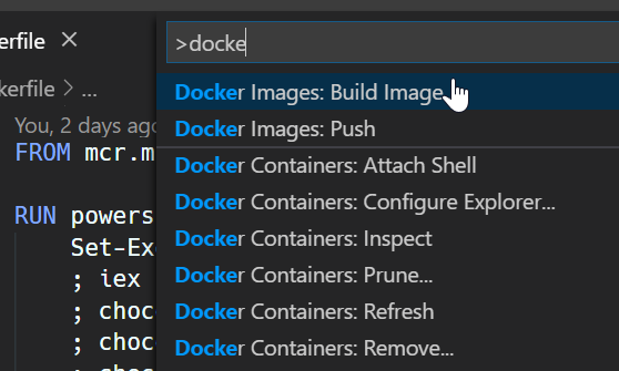 vscode docker externsion build 1
